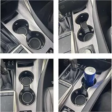 JUSTTOP Car Cup Holder Coaster, Insert 2 Pack Universal Auto Anti Slip, Bling Crystal Rhinestone Car Interior Accessories-Black