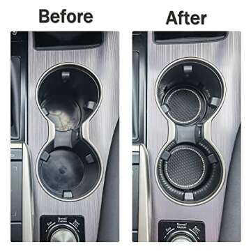 JUSTTOP Car Cup Holder Coaster, Insert 2 Pack Universal Auto Anti Slip, Bling Crystal Rhinestone Car Interior Accessories-Black