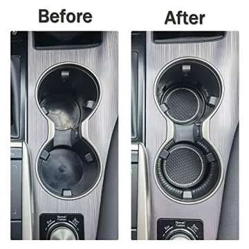 JUSTTOP Car Cup Holder Coaster, Insert 2 Pack Universal Auto Anti Slip, Bling Crystal Rhinestone Car Interior Accessories-Black