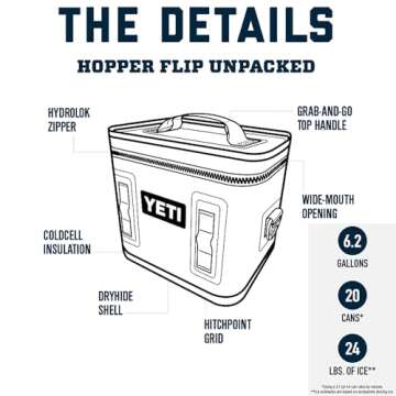 YETI Hopper Flip 18 Portable Cooler, King Crab