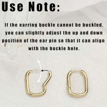 Gold Hoop Earrings for Women, 14K Real Gold Plated Lightweight Chunky Gold Hoops Earrings for Gifts (3 Pairs Square)