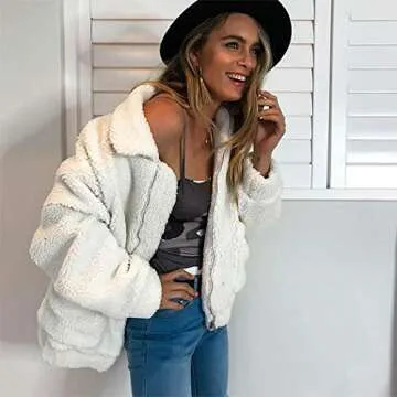 Trendy ECOWISH Womens Winter Jacket - Cozy Faux Fur Style