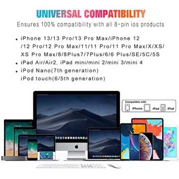 Lightning Cable, 3 Pack 6FT 90 Degree Charging Cable MFi Certified USB Charger Cable Nylon Braided Fast Charging Long Cord Compatible for iPhone 14/13/12/11/X/Max/8/7/6/6S/5/5S/SE/Plus/iPad (6FT)