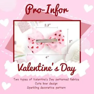 YanJie Hair Bow Clips Love Heart Hair Clips Red Pink Bowknot Hair Barrettes Heart Lip Print Boutique Alligator Clips for Toddler