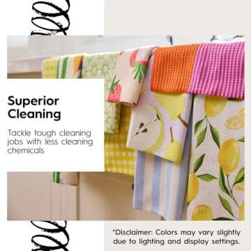 GEOMETRY Kitchen Towels - Quick Dry Microfiber Cloth Dish Towels for Kitchen Drying - Premium Quick Dry Towel (Lemonade Lines, 18" x 30" (2-Pack Set))