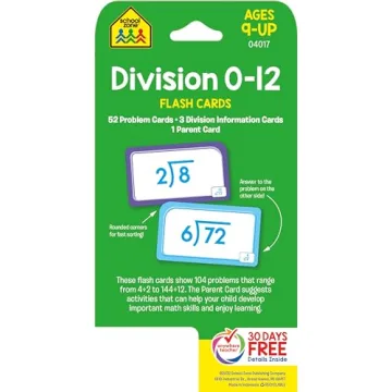School Zone Division Flash Cards Ages 9 and Up for Learning
