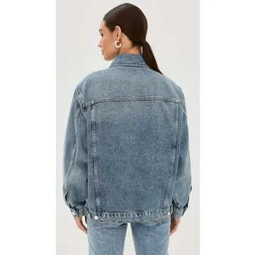 Stylish ANINE BING Rory Jacket in Washed Blue Denim