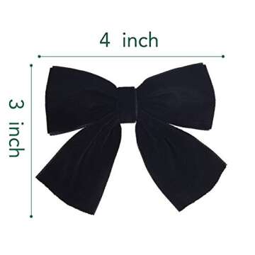 DEEKA 2 PCS 4" Hand-made Velvet Hair Bows Alligator Clips Hair Accessories for Little Teen Toddler G...
