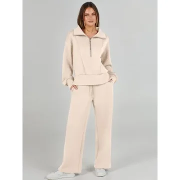 Buy ANRABESS Women's 2 Piece Sweatsuit Half Zip Set