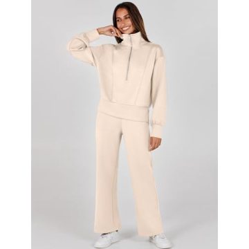 Buy ANRABESS Women's 2 Piece Sweatsuit Half Zip Set