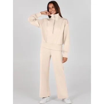 Buy ANRABESS Women's 2 Piece Sweatsuit Half Zip Set