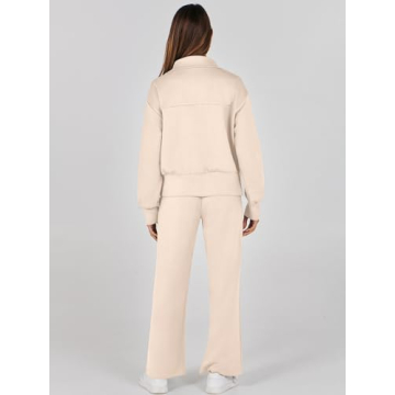 Buy ANRABESS Women's 2 Piece Sweatsuit Half Zip Set