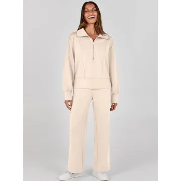 Buy ANRABESS Women's 2 Piece Sweatsuit Half Zip Set