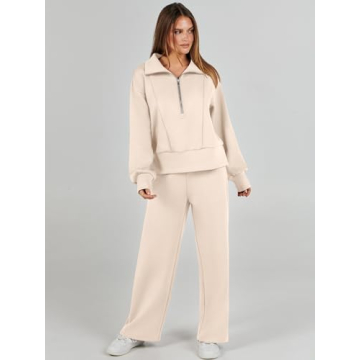 Buy ANRABESS Women's 2 Piece Sweatsuit Half Zip Set
