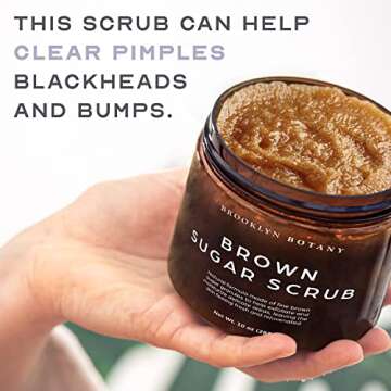 Brooklyn Botany Brown Sugar Body Scrub & Coconut Milk Body Scrub - Exfoliating Body and Face Scrubs – Moisturizing Scrub for Stretch Marks, Acne and Signs of Aging – Gift for Women - 10 oz