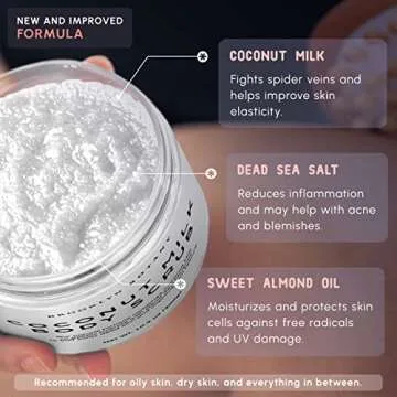 Brooklyn Botany Brown Sugar Body Scrub & Coconut Milk Body Scrub - Exfoliating Body and Face Scrubs – Moisturizing Scrub for Stretch Marks, Acne and Signs of Aging – Gift for Women - 10 oz