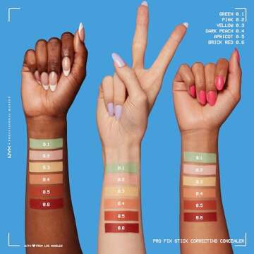 NYX PROFESSIONAL MAKEUP Pro Fix Stick Correcting Concealer, Buildable Medium Coverage Concealer Stick - Green