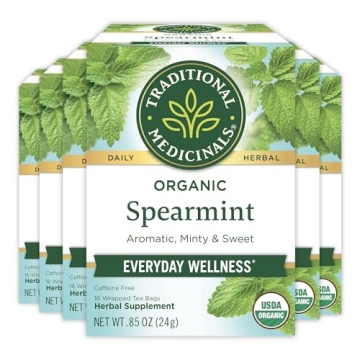 Organic Spearmint Tea for Wellness & Relaxation - 96 Tea Bags (6 Pack)