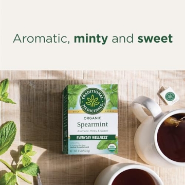 Organic Spearmint Tea for Wellness 96 Bags 6 Pack