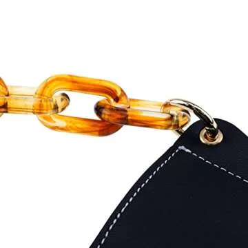 Tsnamay PU Leather Portable Cup Holder, PU Leather Cup Sleeve Coffee Cup Holder with Handle,Black + Amber Chain