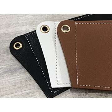 Tsnamay PU Leather Portable Cup Holder, PU Leather Cup Sleeve Coffee Cup Holder with Handle,Black + Amber Chain