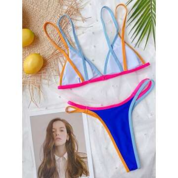 Stylish SOLY HUX Color Block Bikini Set for Women | Royal Blue