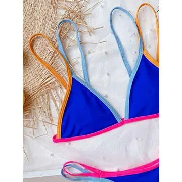 Stylish SOLY HUX Color Block Bikini Set for Women | Royal Blue