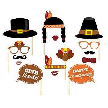 BinaryABC Thanksgiving Photo Booth Props,Thanksgiving Day Decorations,29Pcs