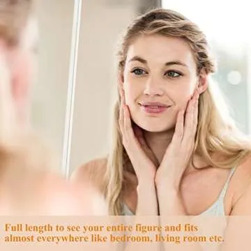 NeuType 55" X 16" Full Body Length Mirror with Stand Aluminum Alloy Thin Frame Floor Dressing Mirror Hanging or Leaning Against Wall, Bedroom White