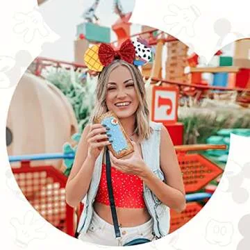 UNSPAZ Mouse Ears Headband, Extra Thick & Soft Ear Headband for Adult Women Grils, Sequin Shiny Bow Headband for Cosplay Party Trip Hair Decorations (TS Yellow)