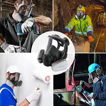 DBYUSB 19in1 Reusable Full Face Respirator Dust-proof Face Cover, Protect Against Gas, Paint, Dust, ...