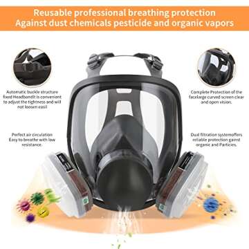 DBYUSB 19in1 Full Face Respirator for Dust and Chemicals