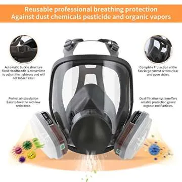 DBYUSB 19in1 Full Face Respirator for Dust and Chemicals
