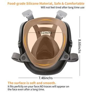 DBYUSB 19in1 Full Face Respirator for Dust and Chemicals