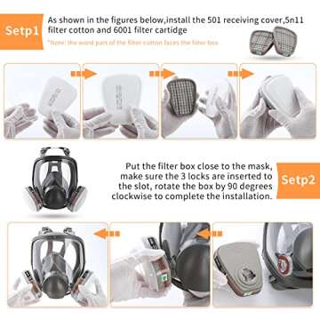 DBYUSB 19in1 Full Face Respirator for Dust and Chemicals