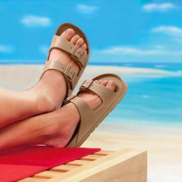 Goosecret Women's Platform Sandals with Arch Support Chunky Lightweight Foam Slip on Slides Comforta...