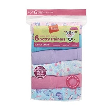 Hanes Girls Toddler Potty Trainer Briefs, 6-Pack Comfort Underwear
