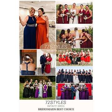 Women's Elegant Formal Bridesmaid Evening Gown Sleeveless Ruched Party Cocktail Maxi Long Infinity Dress with Bandeau Black