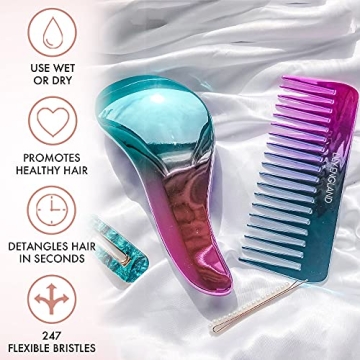 Lily England Detangling Brush & Comb Set for All Hair Types