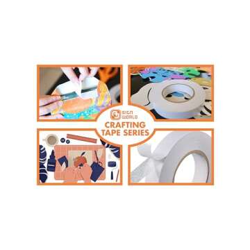 AJ Sign World Best 1/2" MAX Strength Thin Permanent Double-Sided Tape for Arts, Crafts, Photography, Scrapbooking, Tear-by-Hand, Paper Backing (1/2-Inch by 164-Feet/55 Yards)…