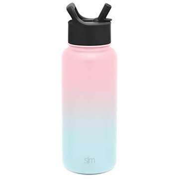 Simple Modern Water Bottle with Straw Lid Vacuum Insulated Stainless Steel Metal Thermos Bottles | Reusable Leak Proof BPA-Free Flask for Gym, Travel, Sports | Summit Collection | 32oz, Sweet Taffy