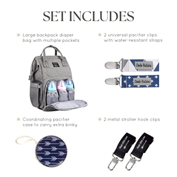 Dodo Babies Diaper Bag Backpack Insulated Waterproof Pockets