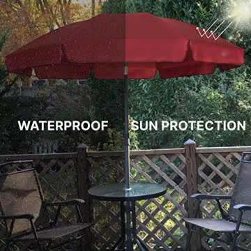 AMMSUN 6.5ft Patio Umbrella with Tilt Steel Pole