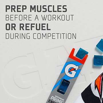 Gatorade Prime Energy Chews, Cool Blue (6 Count of 0.166 oz Each), 1oz, Pack of 16