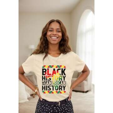 Black History Month Shirts Women Afro African Pride Culture Shirts for Women Melanin Short Sleeve