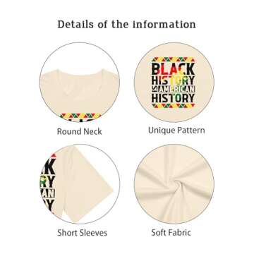 Black History Month Shirts Women Afro African Pride Culture Shirts for Women Melanin Short Sleeve