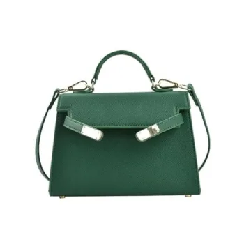 Trendy Green PU Leather Crossbody Bag for Women - Adjustable Strap