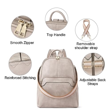 CLUCI Leather Backpack Purse Women Stylish Convertible Functional