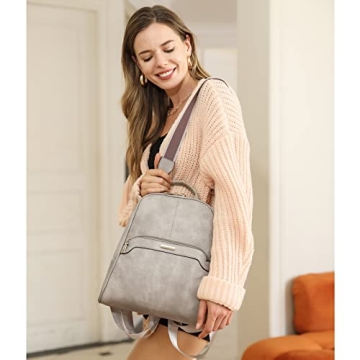 CLUCI Leather Backpack Purse Women Stylish Convertible Functional