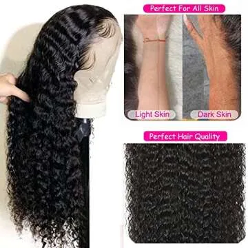 yz grace Deep Wave Lace Front Wigs Human Hair Pre Plucked 13x4 HD Lace Frontal Wigs 180% Density 10A Grade Brazilian Virgin Human Hair Curly Wigs for Black Women Human Hair (18 Inch)